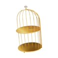 thumbnail image 2 of Cosmetics Iron Storage Rack Jewelry Bathroom Makeup Holder Dessert Display Stand gold 2 tier, 2 of 9