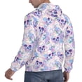 thumbnail image 6 of Picia white Skull crystal flower Pattern Casual Men's Hoodie - Lightweight Hooded Sweatshirt with Kangaroo Pocket, Comfortable Pullover for Everyday, Travel-XX-Large, 6 of 7