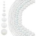 thumbnail image 1 of Aproximadamente 730 cuentas de vidrio facetadas de 7 tamaños (2,5/3/3,5/4/6/8/10 mm), cuentas redondas blancas, cuentas espaciadoras sueltas para proyectos de joyería DIY., 1 of 9