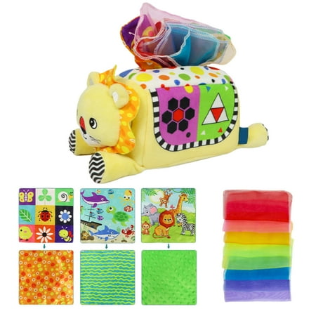 

EUBUY Baby Tissue Box Toy Baby Sensory Toy Montessori Educational Toy for Babies Birthday Gifts for Babies Infants Newborns Lion