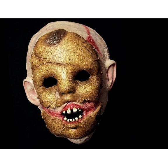 Lord Grimley's Manor Malnourished Doll Face Halloween Adult Unisex Latex Half Mask