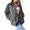 Gray, variant on Women's Casual Zipper Knitted Stand Collar Sweater Long Sleeve Warm Coat for Fall Winter Outerwear Essential,Sky Blue,L