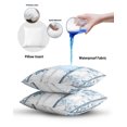 thumbnail image 6 of Waterproof Outdoor Throw Pillows with Inserts 12"x20" Set of 2, Blue Ombre Leaves Soft Decorative Pillowcases for Couch Bedroom, Gray Branches Forest Pillow Covers for Sofa Living Room, 6 of 8