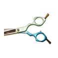 thumbnail image 4 of 6 Inch Colorful Curved Shears For Dog Grooming Light Weight Ergonomic Design (Green Gold), 4 of 6