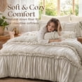 thumbnail image 3 of Lipa Full Comforter Set,7-Piece Bed in a Bag,Ruffled Design Bedding Set,Comforter,Flat Sheet,Fitted Sheet,Pillowcases and Shams,Beige, 3 of 10