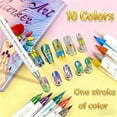 thumbnail image 4 of Nail Art Pens,10 Colors Double Ended Metallic Nail Marker Pens Graffiti Dotting Drawing Painting Liner Pen,Quick-Drying Acrylic Paint Pen for Home Salon Quickly Dry Nail Art(1 Set), 4 of 8