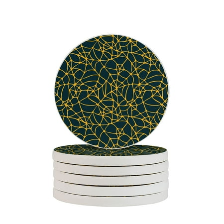 

Circular Drink Coasters Set Spider Web Pattern Big Beautiful Home Decor Diatomite Heat-Resistant Diatomite Protect Table Countertop