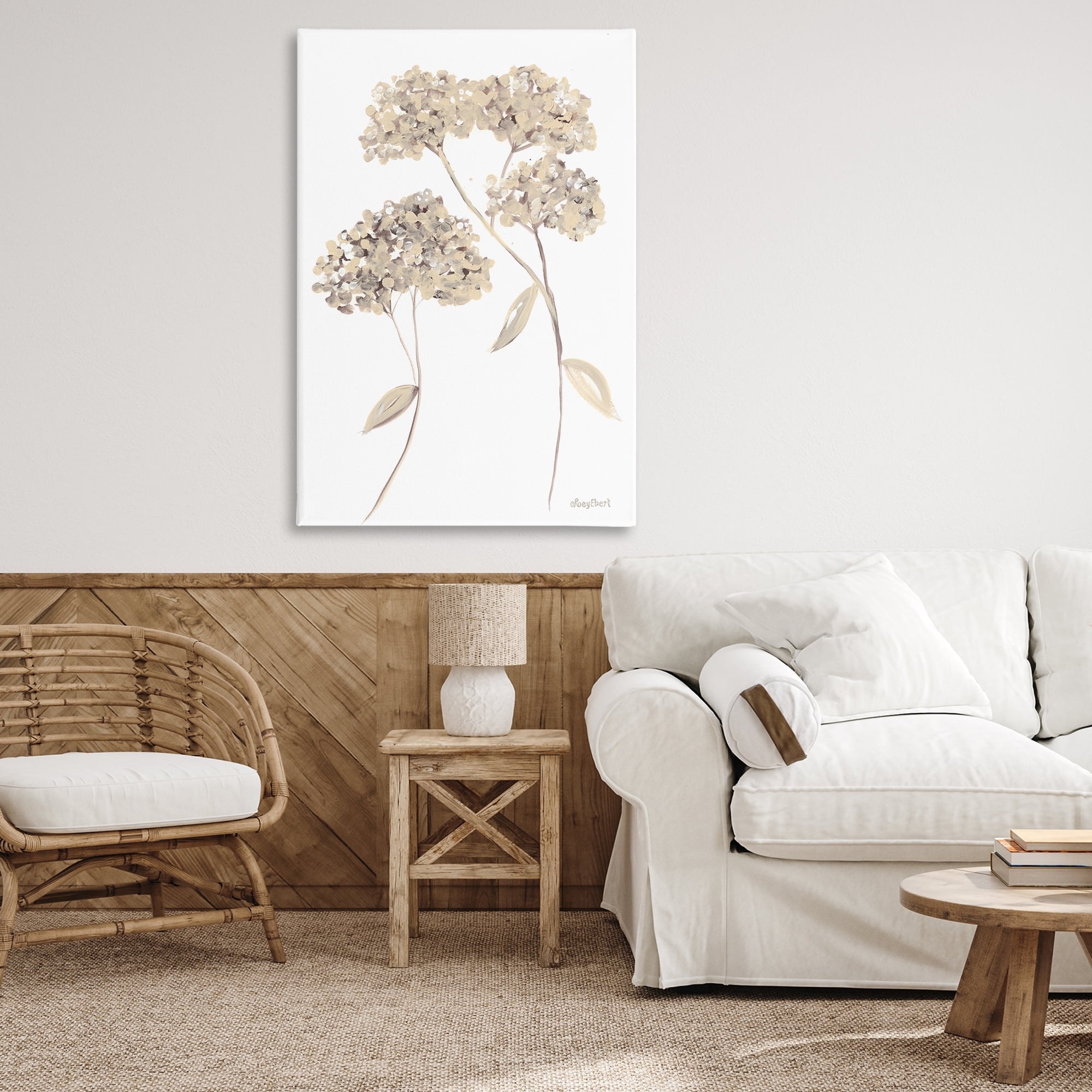 Stupell Industries Soft Geranium Florets Botanical & Floral Painting Gallery Wrapped Canvas Art Print Wall Art, 30 x 45