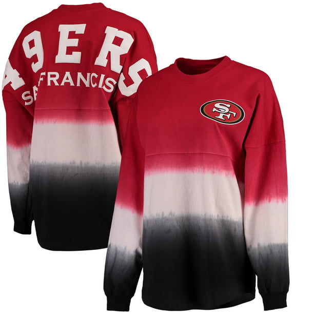 San Francisco 49ers NFL Pro Line by Fanatics Branded Women's Spirit Jersey Long Sleeve T-Shirt - Scarlet/Black