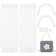 thumbnail image 1 of Kit De Fabricación De Bolsas De Ganchillo Diy, Herramientas Para Hacer Bolsas Tejidas A Mano, Que Incluyen Hojas De Lona De Plástico Transparente De Malla, Correas De Perlas De Imitación, Anillos En D De Hierro, Ba Rojo Verde Cocina, Decoración y Otros, 1 of 5