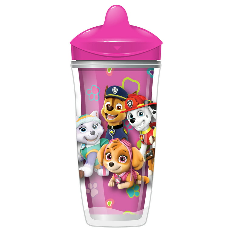 Paw Patrol Pink Sippy Cup - Toddler Drink Sipper - Skye, Rubble, Marshall