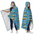 thumbnail image 2 of Wearable Blanket,Cartoon Construction Vehicles Barriers Hooded Wearable Sherpa Blanket for Adults & Teens,Winter Poncho Shawl Wrap Cape Thick Warm,50"x60", 2 of 5