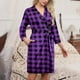 thumbnail image 1 of HongQid Womens Robe Lightweight Short Polyester Cotton Bathrobe Soft Ladies Sleepwear with Pockets and Belt, 1 of 7