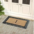 thumbnail image 2 of A1HC Natural Coir and Rubber Paisley border Monogrammed Doormat, Anti-Shed Treated Durable for Outdoor Entrance , 23"X38", Black, 2 of 7