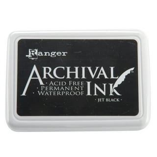 Ranger Archival Ink JET BLACK Permanent Ink Stamp Pad #3 JUMBO Size