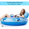 thumbnail image 2 of Grand Tube de Rivière Gonflable Bleu - Flotteur de Rivière Robuste Flotteurs de Piscine Tubes d'Eau Premium pour Radeau de Rivière Flottant Récréatif avec 2 Porte-Gobelets pour Adulte, 2 of 6