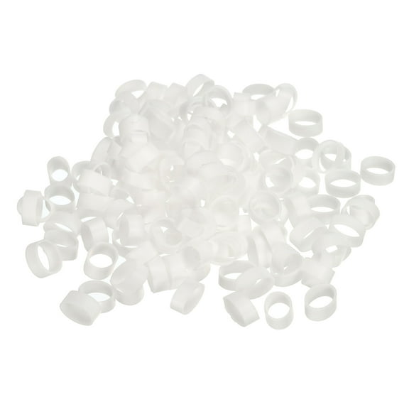 Silicone Rubber Bands Rings 200 Pack Non Slip 1/2" Flat White for Books, Art, Boxes, Cord Wrapping, Bag Wraps