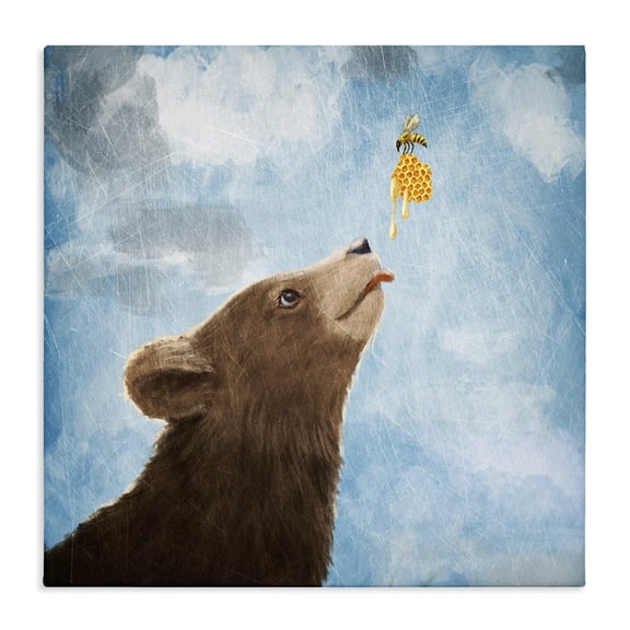 Stupell Industries Contemporary Bear & Honey Bee Canvas Art, 30 x 30, by Paula Belle Flores