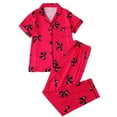 thumbnail image 4 of Womens Valentines Pjs Bow Pajamas Button down Sleepwear Long Sleeve Loungewear Fall Pajamas Women Cute Valentines Pajamas, 4 of 6