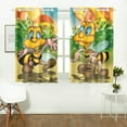 thumbnail image 2 of MKHERT Two Bees Cartoon Window Curtain Kitchen Curtain 26x39 inch,Two Piece, 2 of 3