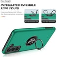 thumbnail image 5 of Shockproof Case for Samsung Galaxy S21 5G, [Built-in Camera Cover] Military Grade Phone Case Cover with Embedded Metal Ring Stand Kickstand [Support Magnetic Car Holder] for S21, Green, 5 of 13