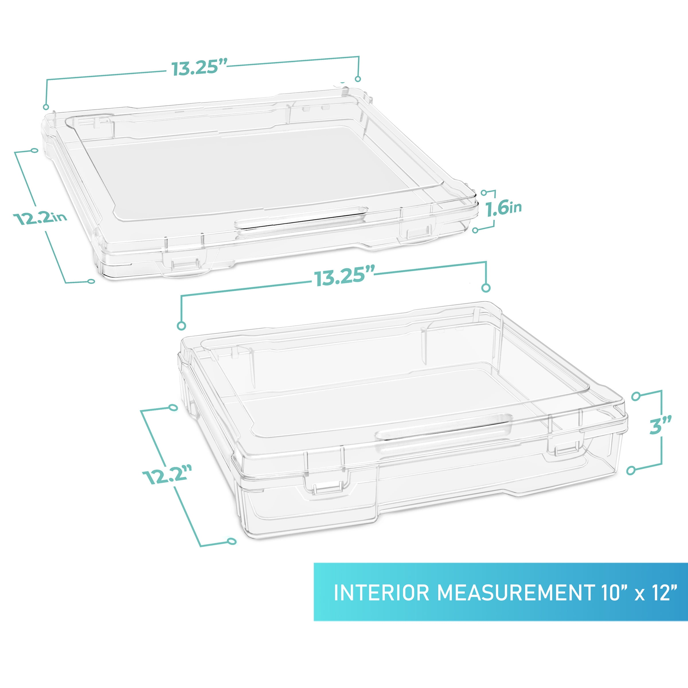 Sorbus 9-Piece Stackable Project Case, Clear, Wide & Narrow, Fits 10"x12", Snap Closure