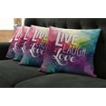 thumbnail image 2 of Ambesonne Live Laugh Love Throw Pillow Cover 4 Pack, Words Mosaic, 24", Multicolor, 2 of 6