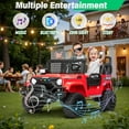 thumbnail image 5 of 24V Ride on Toys for Big Kids, 2 Seater Ride on Cars w/Remote Control, 21" Spacious Seat, 2WD/4WD Switchable, Spring Suspension, Story, Bluetooth, LED, Electric Vehicle for Boy Girl(Red), 5 of 18