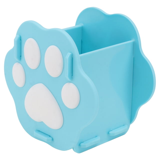 Miangastore Porte-Stylo Style Chat Colle Flexible PVC Bleu Lot de 1 4.3x3.9x3.5in
