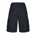 thumbnail image 5 of Enjoytime Mens Cargo Shorts Solid Color Elastic Waist Straight Casual Gym Shorts with Pockets for Workout Running Navy XL, 5 of 5