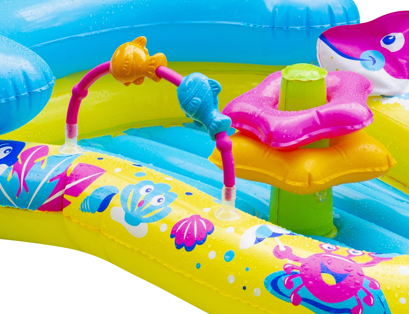 Banzai Jr. Backyard Inflatable Water-Sprinkling Splash Discovery Activity Center, Baby Pool, Age 9-24 Months