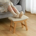 thumbnail image 2 of Foot Stool Ottoman Foot Rest Under Desk,Small Stool for Living Room, Bedroom and Kitchen (Natural Legs - Beige Stool Surface), 2 of 16