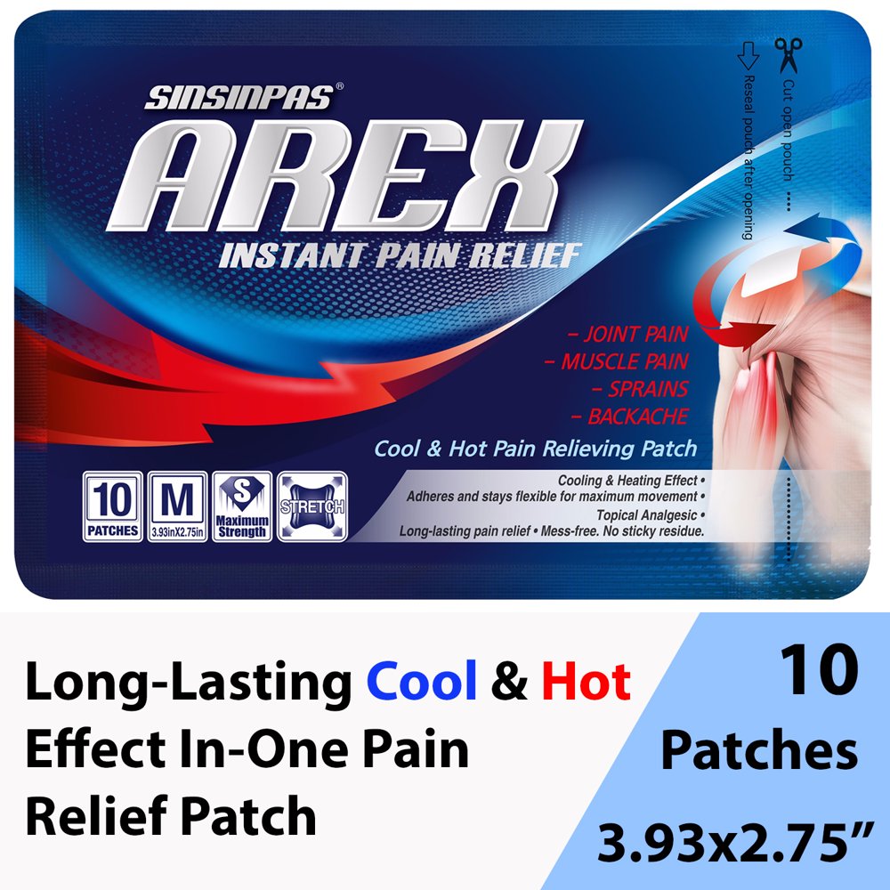 SINSINPAS AREX Cool & Hot Pain Relieving Patch, Medium 1 Pack