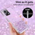 thumbnail image 7 of Compatible with Xiaomi Poco X5 Case Cute Glitter Clear Sparkly Cases Shockproof Redmi Note 12 5G / Poco X5 Phone Case for Women Girls Silicone Slim Bling Protective Cover (Purple), 7 of 7