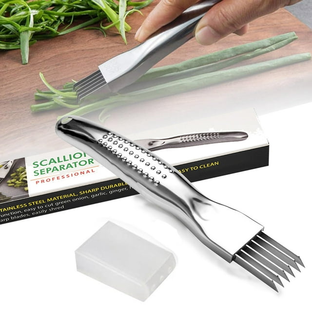 Meitianfacai Soie Déchiquetée le Couteau 2024 Couteau Vert Haché en Acier Inoxydable Coupe-Légumes de Cuisine Coupeur de Déchiquetage d'Oignons Verts Couteau Déchiqueteur Ménager Multifonction