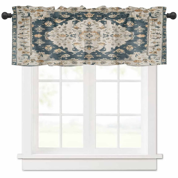 Red Mushroom Valances for Windows Farmhouse Kitchen Curtains Valances Rod Pocket Valance Curtains for Kitchen Windows Spring Floral Botanical Moon Star Window Valances for Bathroom Bedroom 42"x12"