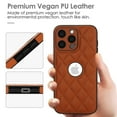 thumbnail image 5 of Unique Logo View Design Luxury PU Leather Lozenge Pattern Phone Case for iPhone 16 Plus Anti-Slip Scratch Resistant Ultra Slim Shockproof Anti-fall Protective Phone Case Cover,Brown, 5 of 7