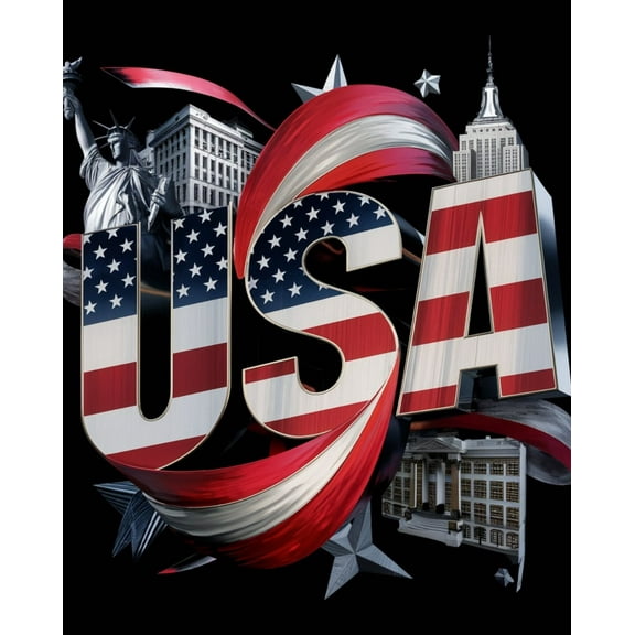 Paint by Numbers Kit for Adults -American Dream under the Stars and Stripes- on Canvas with Brushes Acrylic Pigment DIY Oil Painting for Home Wall Decor (40x50cm/16x20 inch)-