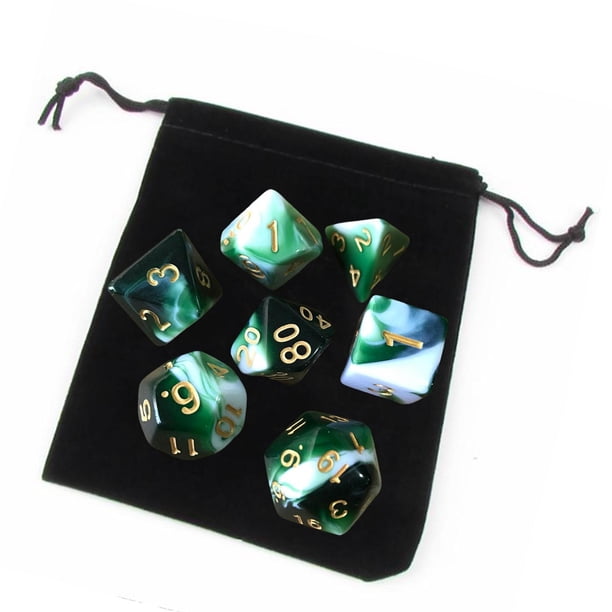 Juego de dados poliédricos acrílicos Bar Toys D4 D6 D8 D10 D12 D20 con estuche para MTG F