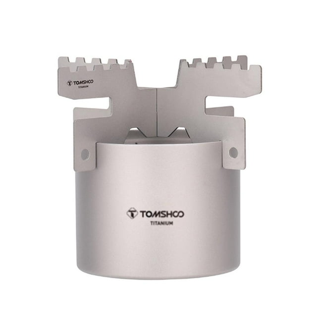 Arealer Mini Lightweight Titanium Liquid Spirit Furnace with Cross Stand Rack for Outdoor Camping Backpacking Hiking