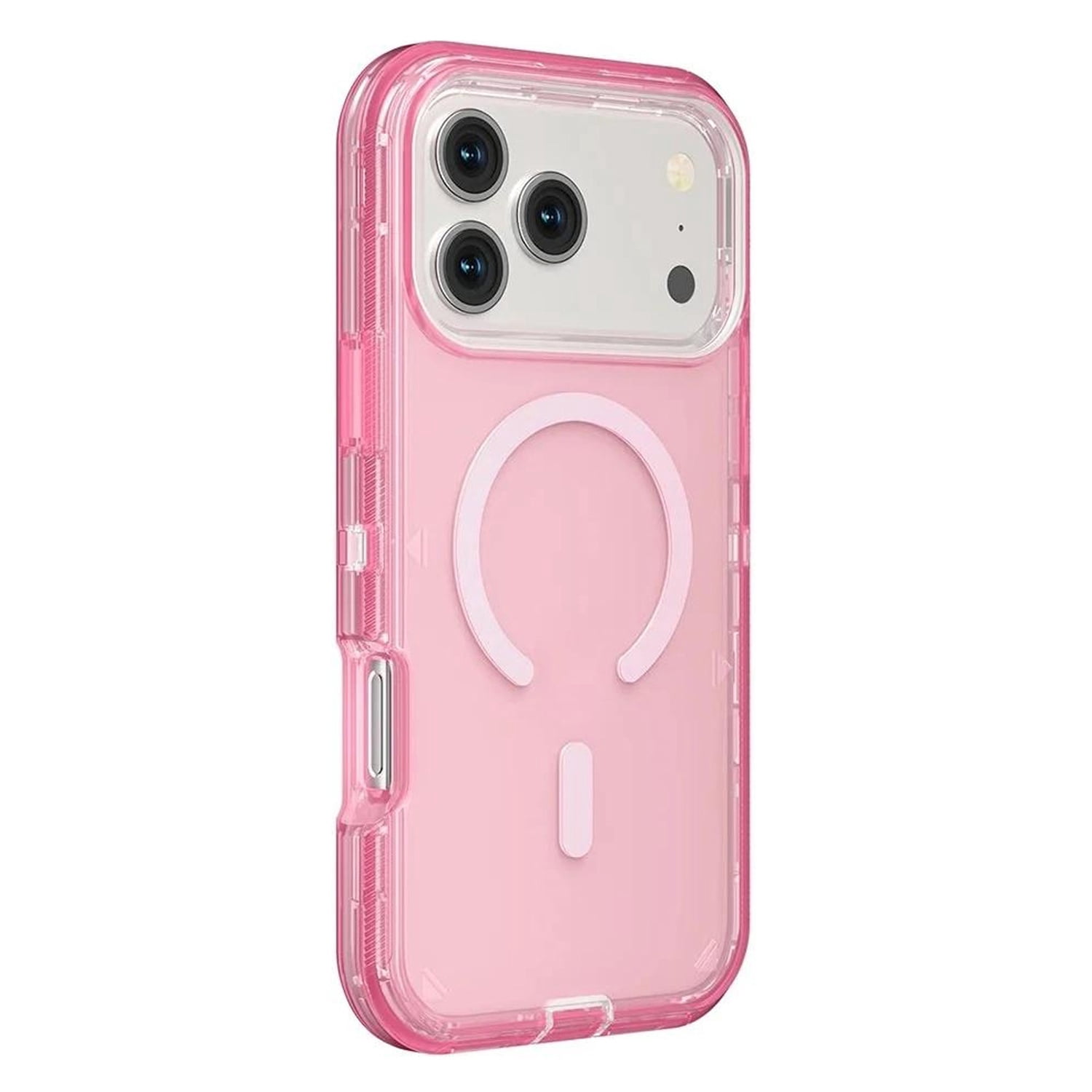 Clear Protective Phone Cover with Wireless Charging Function for iPhone 17 Pro Max - Pink