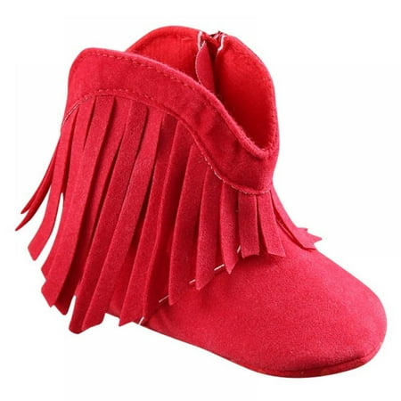 

Baby Girls Boots with Tassel Zipper Short Boots Toddlers First Walker Shoes Non-slip Soft Sole Shoes Infant Fall Winter Warm Boots