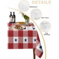 thumbnail image 2 of 4th of July Table Cloth, Independence Day Red White Plaid Blue Star Waterproof Tablecloth for Rectangle Tables, Reusable Washable Fabric Table Cover for Restaurant Kitchen Dining Tables 54"x108", 2 of 6