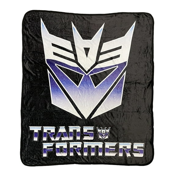 Hasbro Transformers Decepticon Symbol 80's Cartoon Fleece Throw Blanket