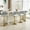 Light Gray+sliver*4, variant on JUFU Bar Stools Set of 4 Adjustable Swivel Bar Stools with Back and Arms, Faux Leather Counter Height Bar Chairs, Hydraulic Kitchen Island Stools with Metal Base