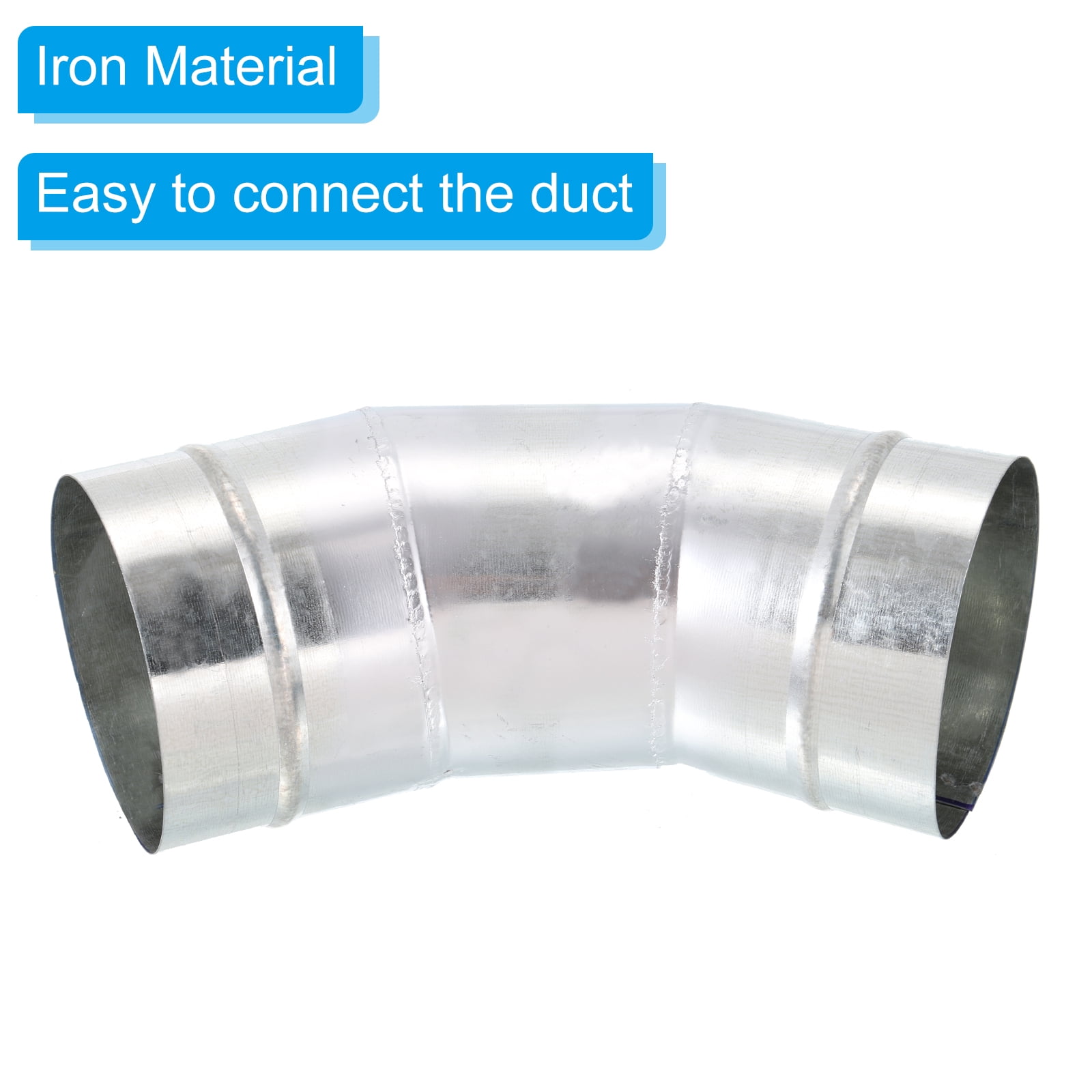 Uxcell 4" OD 45 Degree Elbow Duct Pipe Connector Dryer Vent Round Tube Bend Adapter Fitting for HVAC Ventilation