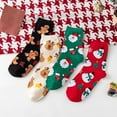 thumbnail image 2 of 4 pares calcetines navideños dibujos animados de invierno calientes calientes calcetines difusos, 2 of 8