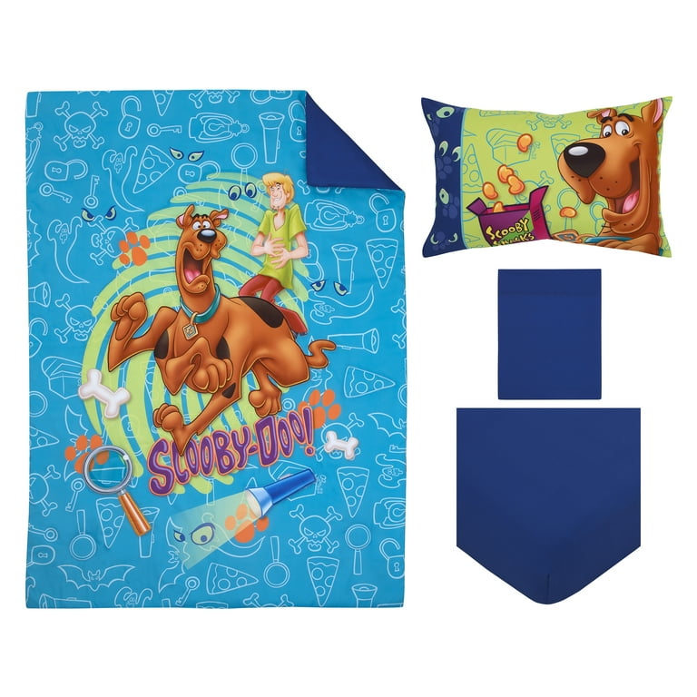 Warner Brothers Scooby Doo Blue and Green 4 Piece Toddler Bedding