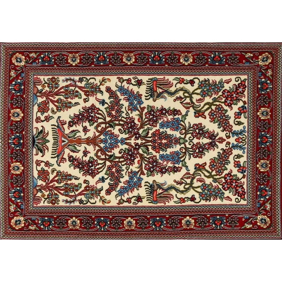 Ahgly Company Indoor Rectangle Traditional Saffron Red Persian Area Rugs, 2' x 4'