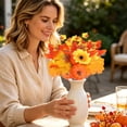 thumbnail image 5 of 1 Pc Fall Floral Pick, Autumn Pumpkin Maple Leaf Stem, Artificial Fall Flower Pick for Harvest Halloween Thanksgiving Table Vase Home Decor, 9.84 x 7.87 in, 5 of 9